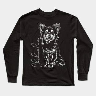 Cute Chihuahua dog Portrait Long Sleeve T-Shirt